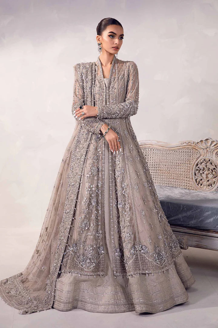 BRIDAL WEAR IN OPEN FROCK AND LEHENGA STYLE