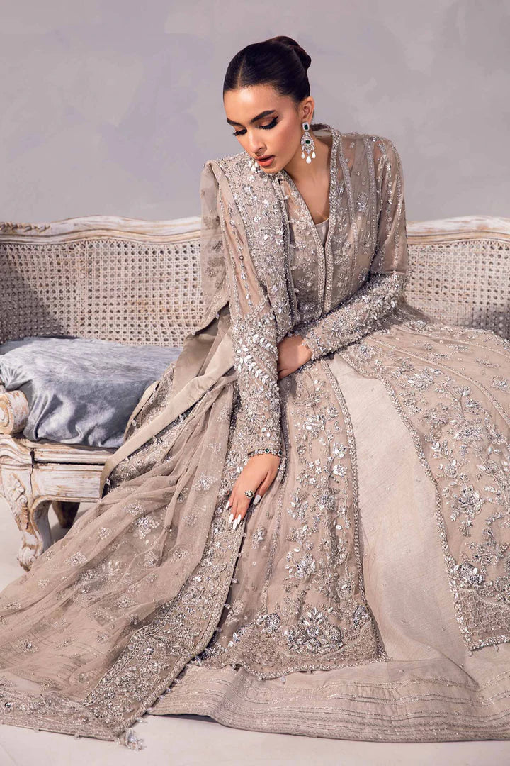 BRIDAL WEAR IN OPEN FROCK AND LEHENGA STYLE