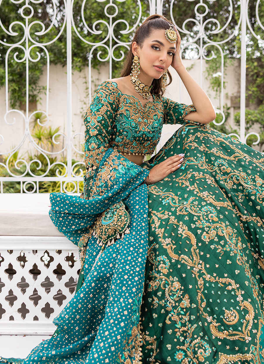 MAHSA EMERALD LEHENGA CHOLI