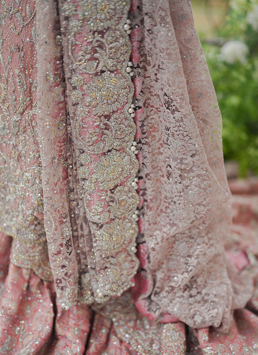 AANYA ROSE PINK FRENCH CHANTILLY BRIDAL