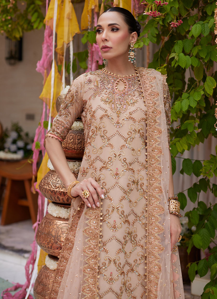 Elaya Light Gold Panelled Shirt