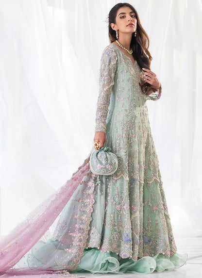 AQUA BLUE HEAVILY EMBELLISHED KHALIDAAR FROK