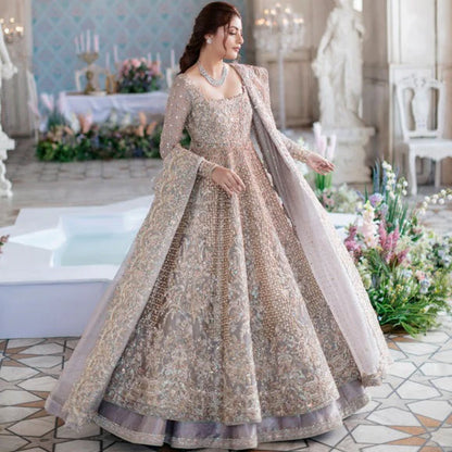 EMBELLISHED LILAC LEHENGA GOWN