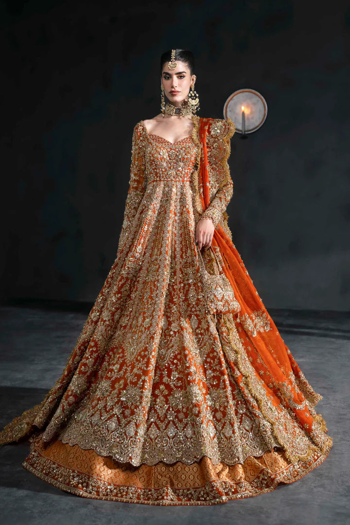 BRIDAL DRESS IN LEHENGA PISHWAS FROCK STYLE