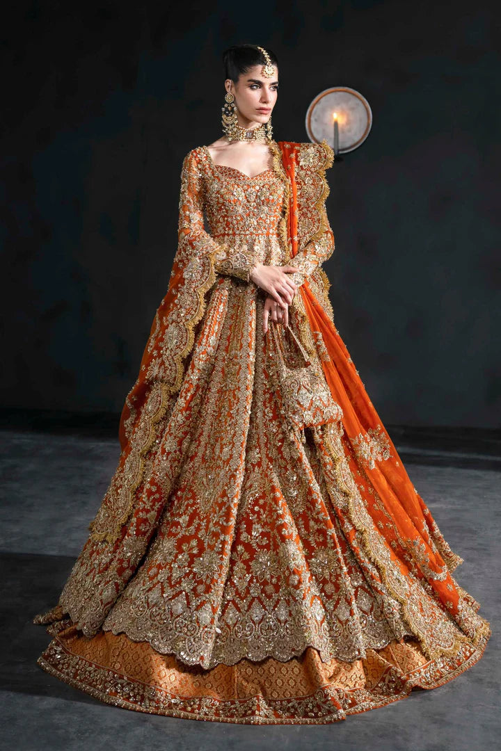 BRIDAL DRESS IN LEHENGA PISHWAS FROCK STYLE