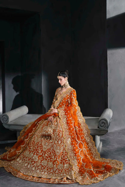 BRIDAL DRESS IN LEHENGA PISHWAS FROCK STYLE
