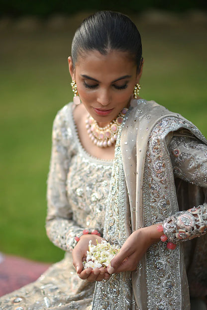 PEACH PINK LEHENGA WITH LONG SHIRT FOR BRIDAL WEAR