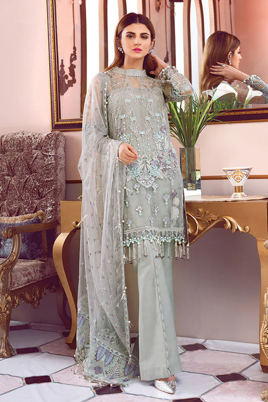 DESIGNER EMBROIDERED NET DRESS FOR PARTY WEAR