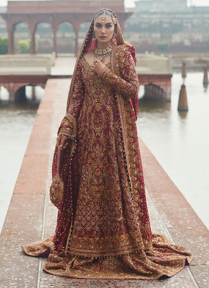 RED GOLDERN LEHENGA KAMEEZ FOR BRIDE