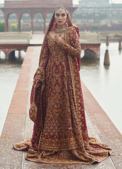 RED GOLDERN LEHENGA KAMEEZ FOR BRIDE