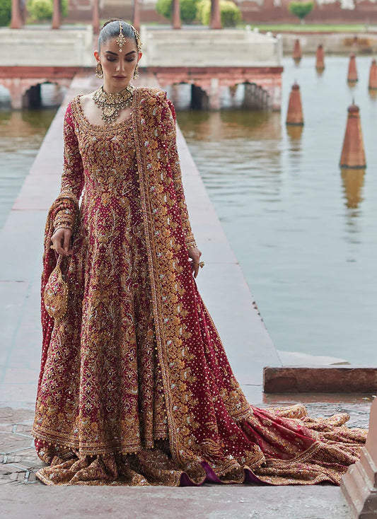 RED GOLDERN LEHENGA KAMEEZ FOR BRIDE