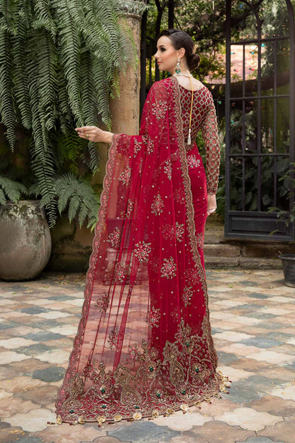 RED WEDDING DRESS IN NET BRIDAL SAREE STYLE