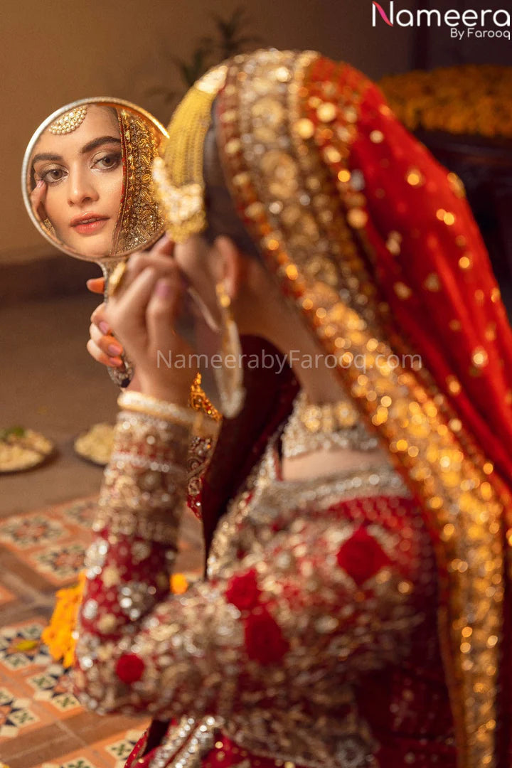RED WEDDING LEHENGA DRESS FOR BRIDE