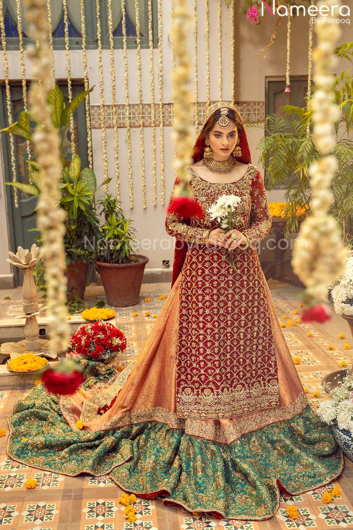 RED WEDDING LEHENGA DRESS FOR BRIDE