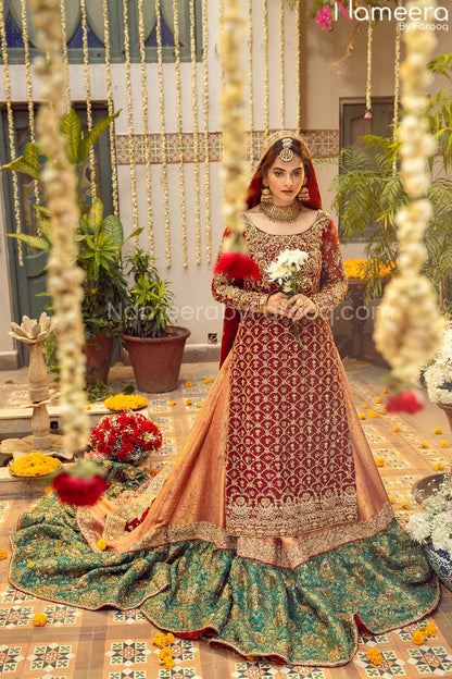 RED WEDDING LEHENGA DRESS FOR BRIDE