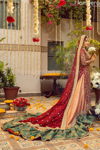 RED WEDDING LEHENGA DRESS FOR BRIDE