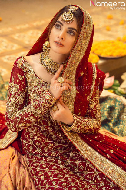 RED WEDDING LEHENGA DRESS FOR BRIDE