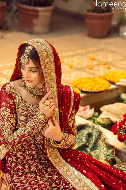 RED WEDDING LEHENGA DRESS FOR BRIDE