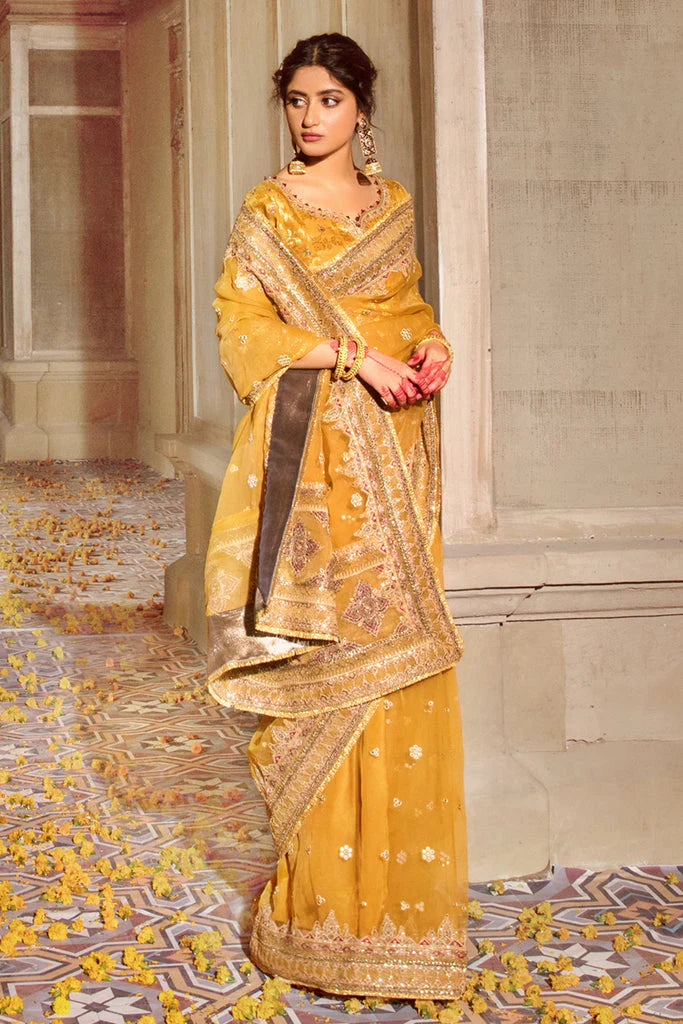 ROYAL WEDDING MUSTARD YELLOW SAREE DRESS