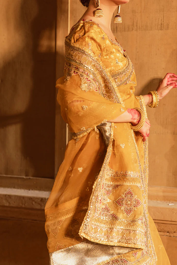 ROYAL WEDDING MUSTARD YELLOW SAREE DRESS