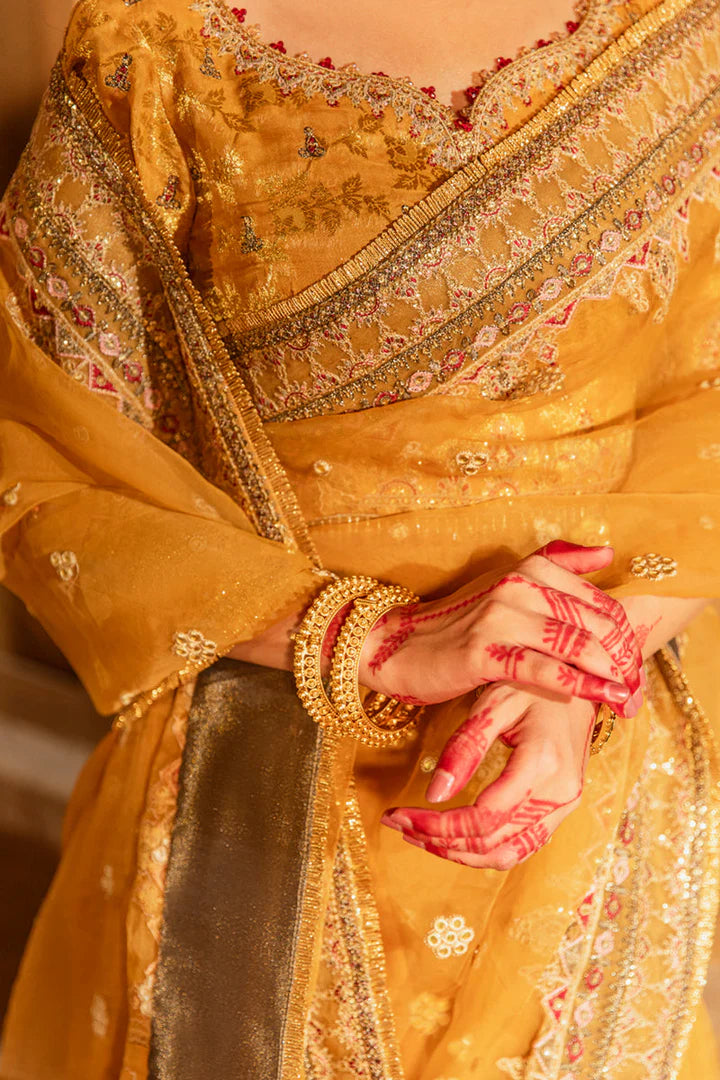 ROYAL WEDDING MUSTARD YELLOW SAREE DRESS