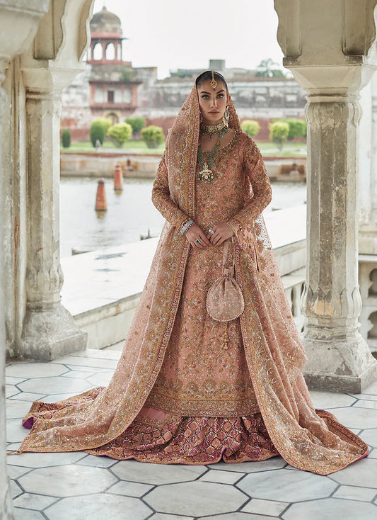 Pink Golden Lehenga with Pink Dupatta