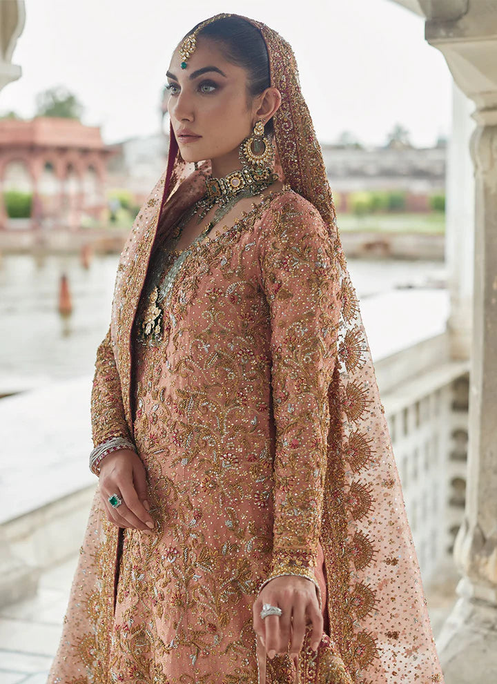 Pink Golden Lehenga with Pink Dupatta