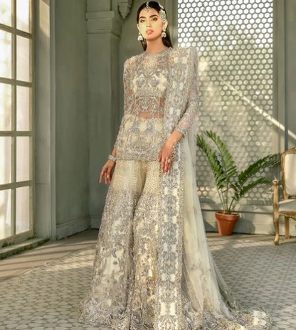 White Nikkah Sharara Shirt Pakistani Wedding Dresses