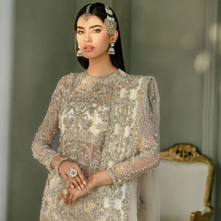 White Nikkah Sharara Shirt Pakistani Wedding Dresses