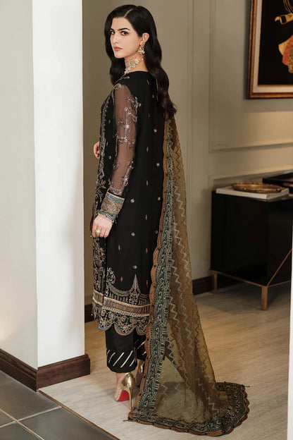 Luxury Golden Embroidered Black Salwar kameez Dupatta